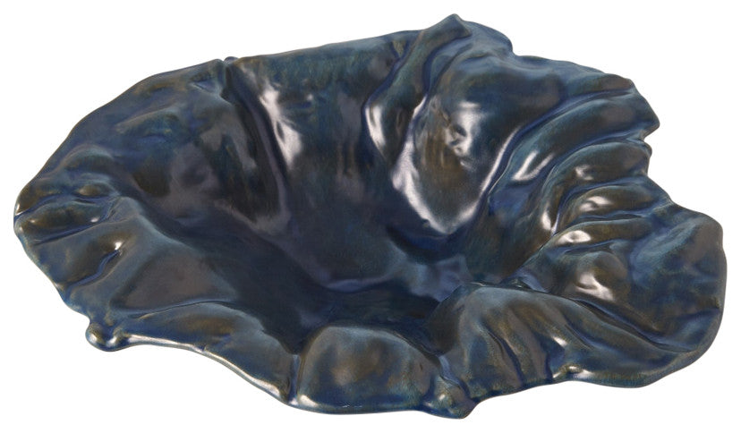 Free Form Bowl, Reactive Blue