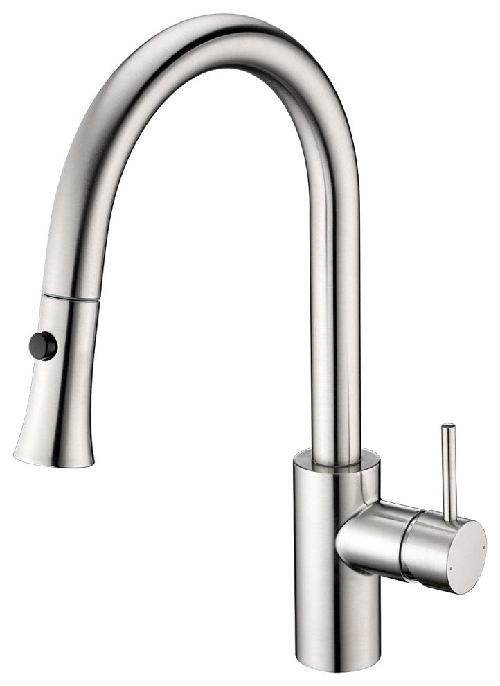 Luxier KTS11-T Single-Handle Pull-Down Sprayer Kitchen Faucet, Brushed Nickel