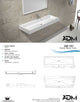 ADM Rectangular Countertop Sink, White, 60", Matte White