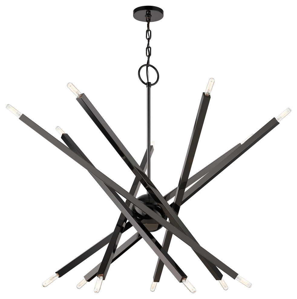 Livex Lighting Monaco 14-Light Black Chrome Extra Large Chandelier