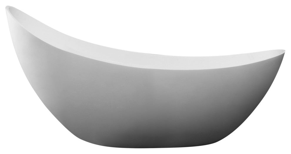 ALFI brand AB9951 73" White Solid Surface Smooth Resin Soaking Slipper tub