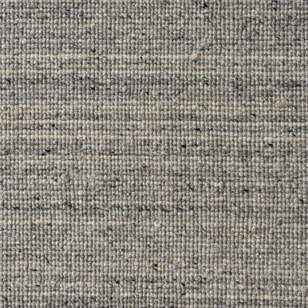 Zane Silver Industrial Solid Handwoven Wool/Cotton Indoor Area Rug