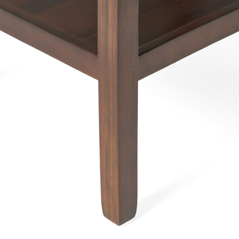 GDF Studio Noah Wood Top Drawer Accent Table, Brown Mahogany