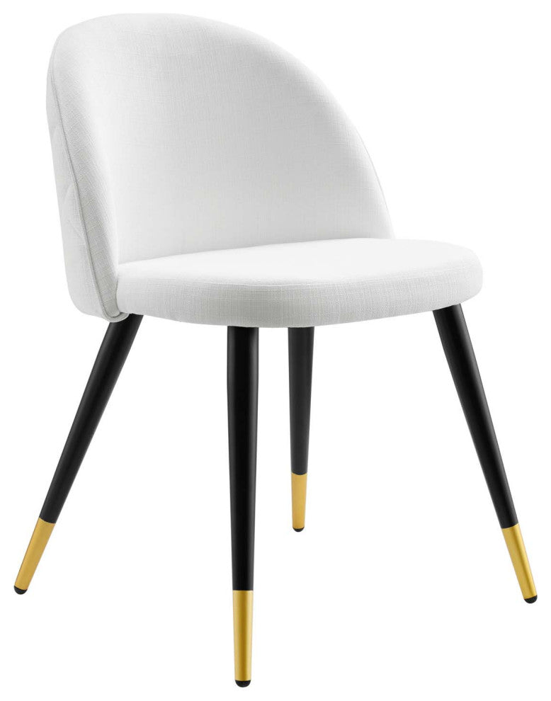 Cordial Upholstered Fabric Dining Chairs Set of 2, White