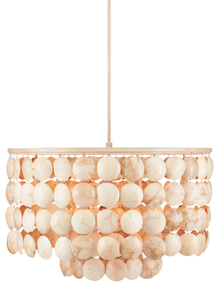 Six Light Chandelier, Coco Cream