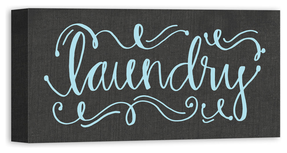 Calligraphy Style Laundry Canvas Wall Art, 10x20