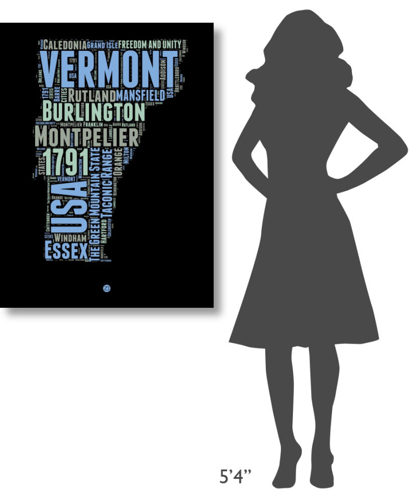"Vermont Word Cloud 1" Fine Art Print