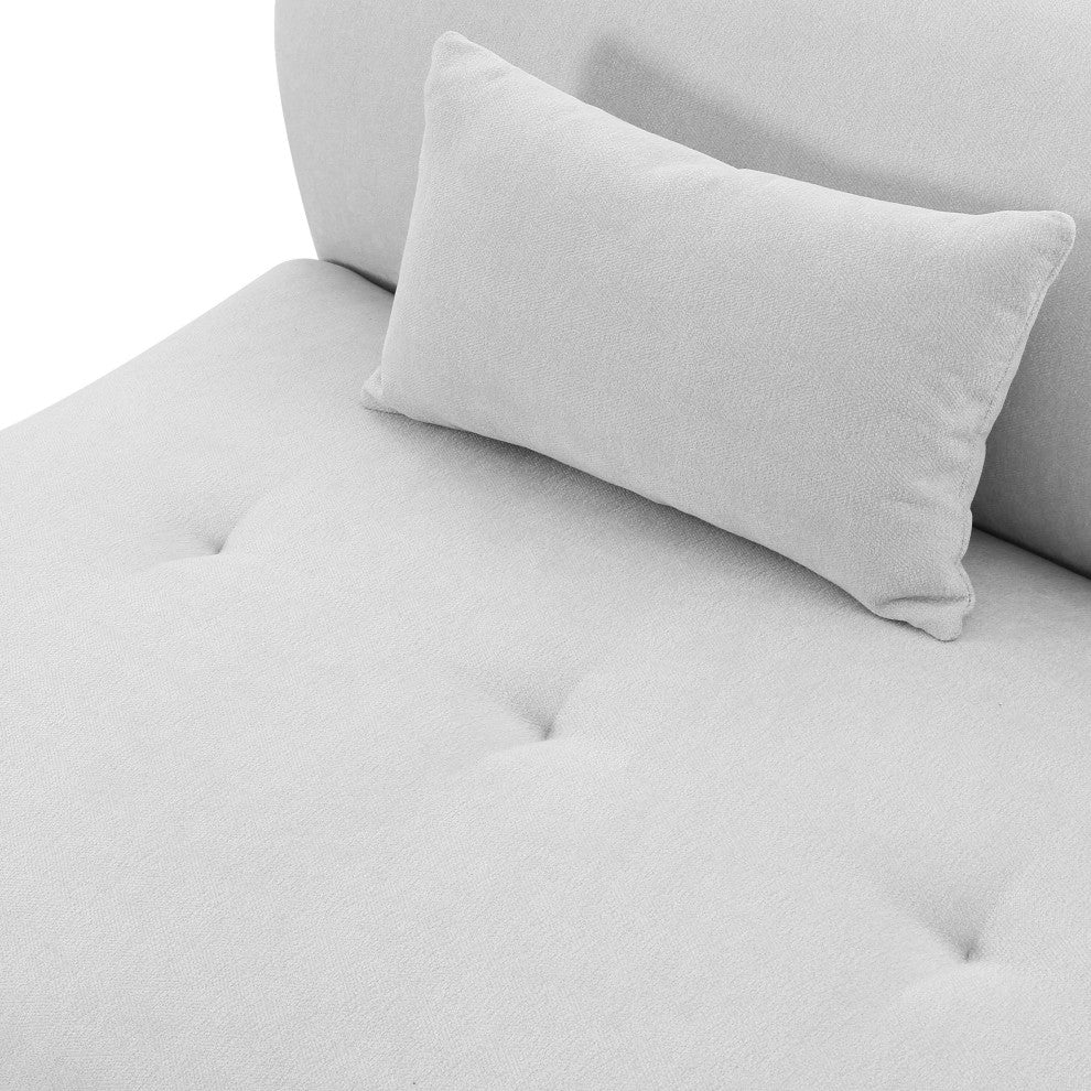 Fickle Grey Velvet Modular RAF Loveseat - Grey