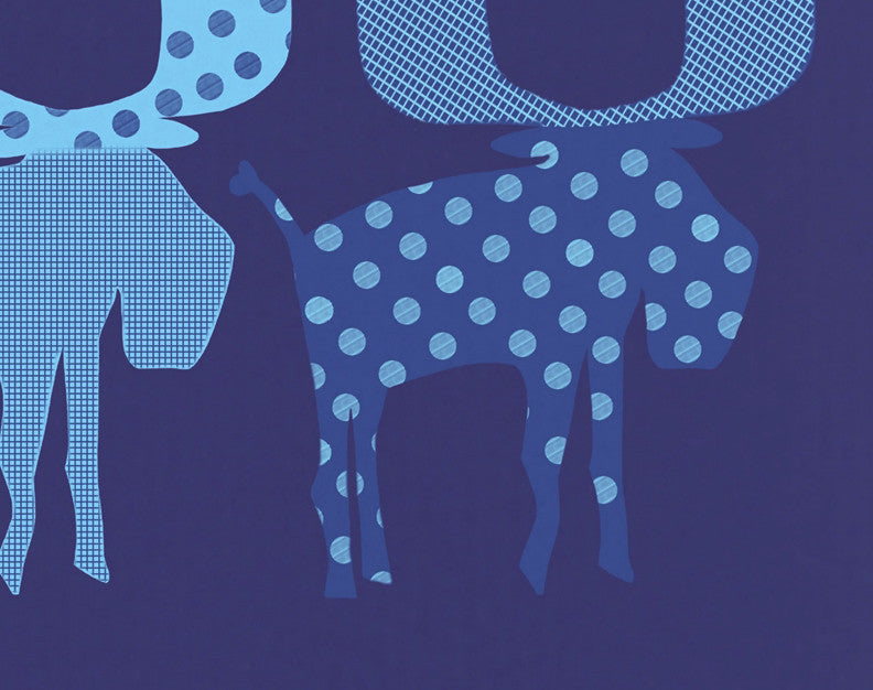 Merry Moose Holiday Animal Print Kitchen Towel, Blue