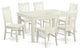 7-Piece Dining Room Set, Table and 6 Chairs, Linen White