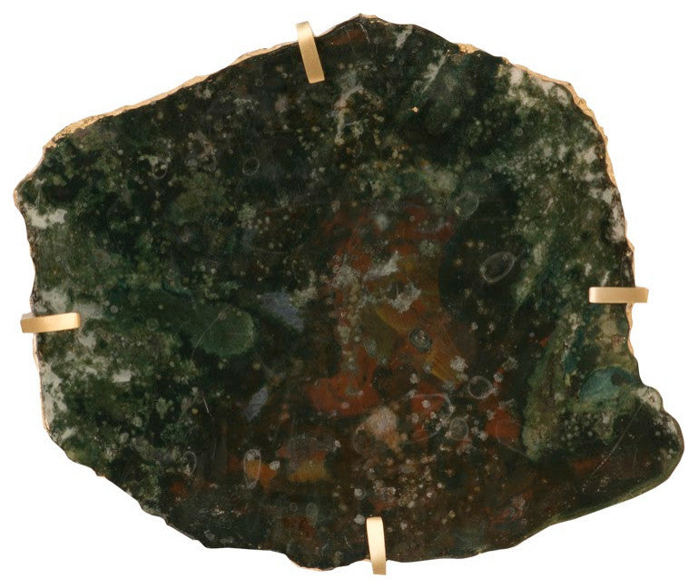 Gem Wall Slice, Brass Setting, Glacier Charcoal