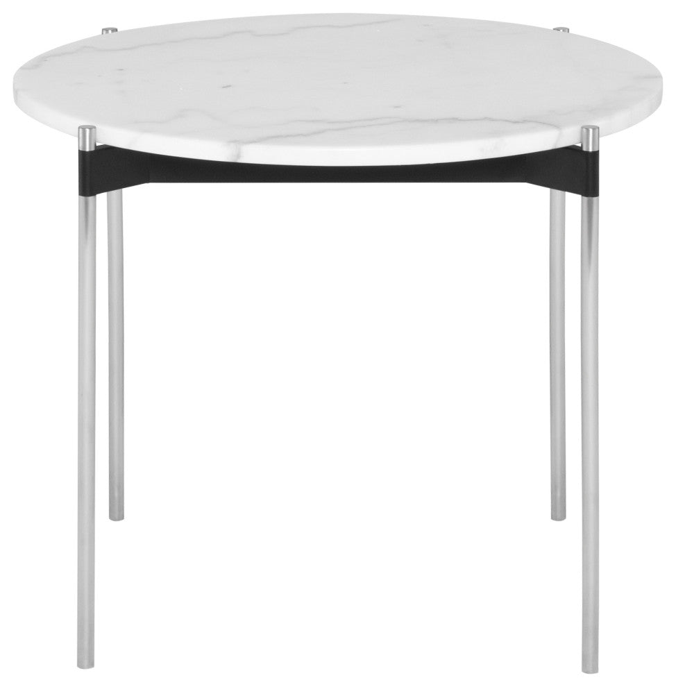 Pixie White Stone Side Table, HGNA488