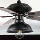 Ashton 52" 1-Light Farmhouse Iron Dome Shade LED Ceiling Fan With Remote, Black