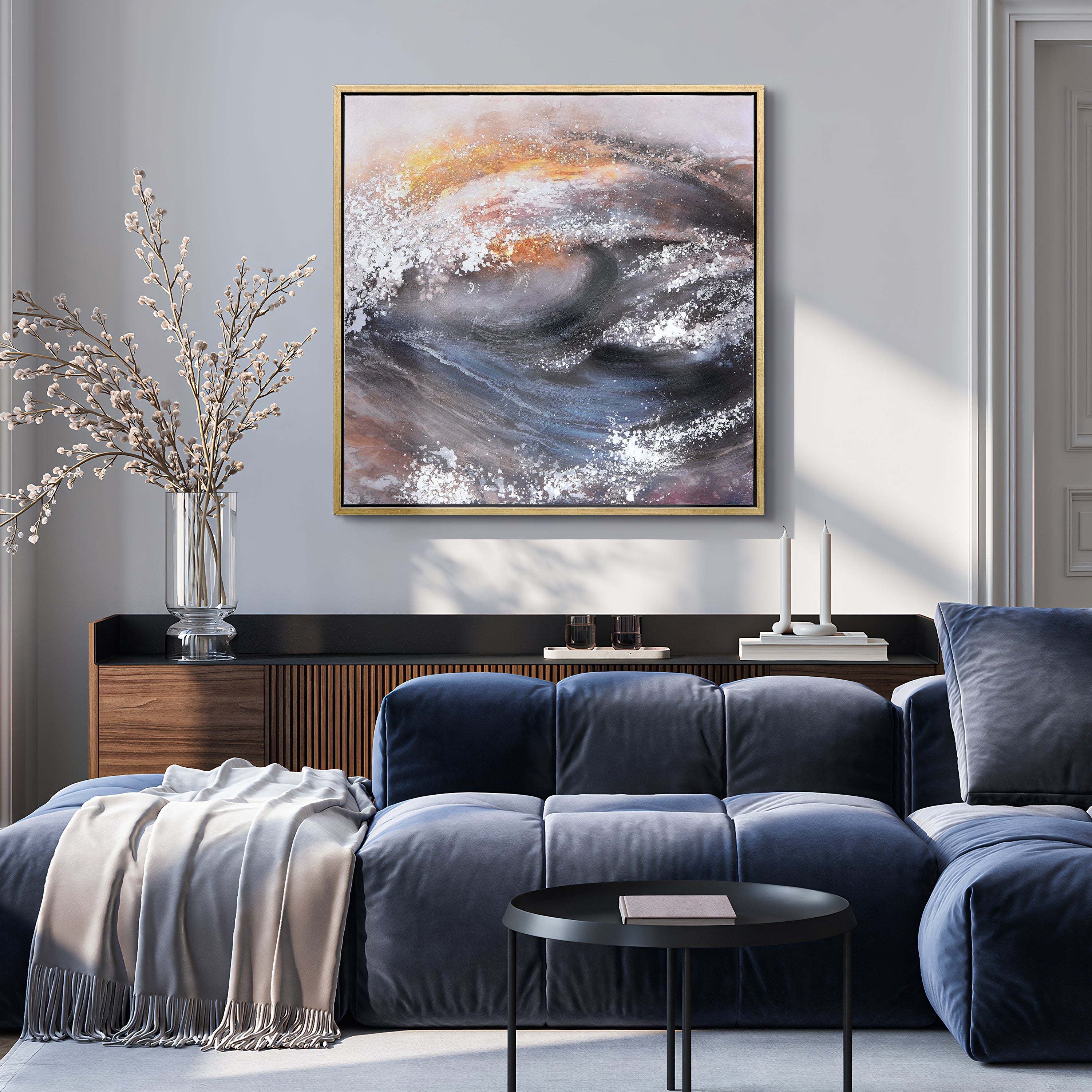 Tornado Abstract Textured Metallic Hand Painted Wall Art by Martin Edwards