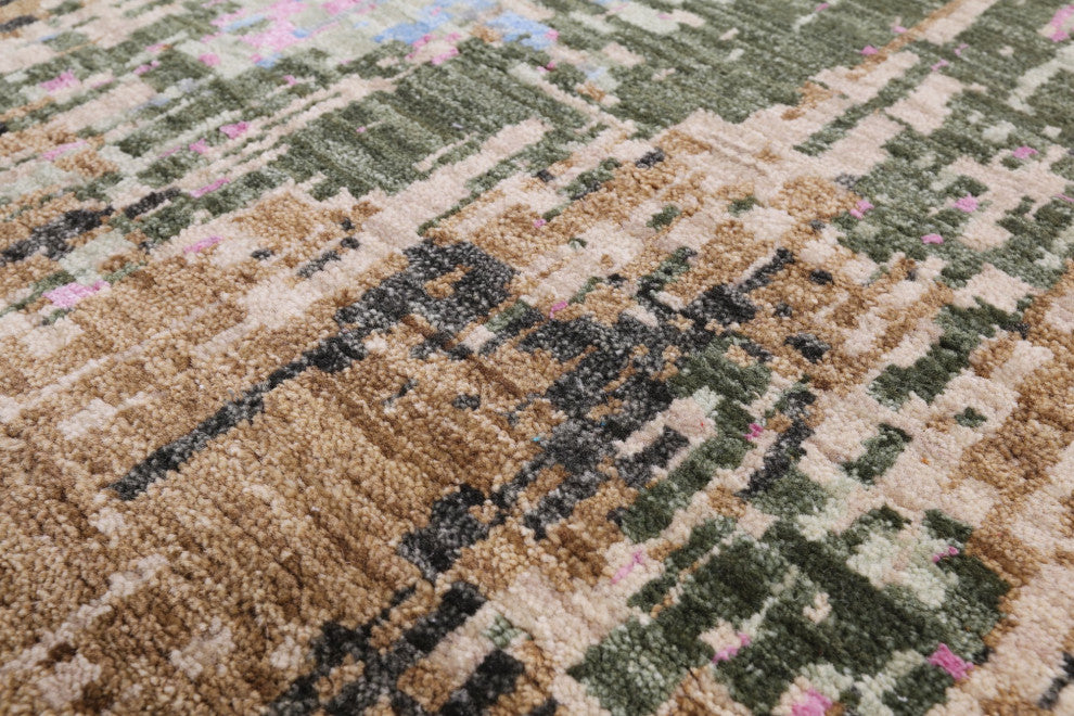 Modern Hand Knotted Wool and Silk Rug 10' 0" X 14' 3" Q8860