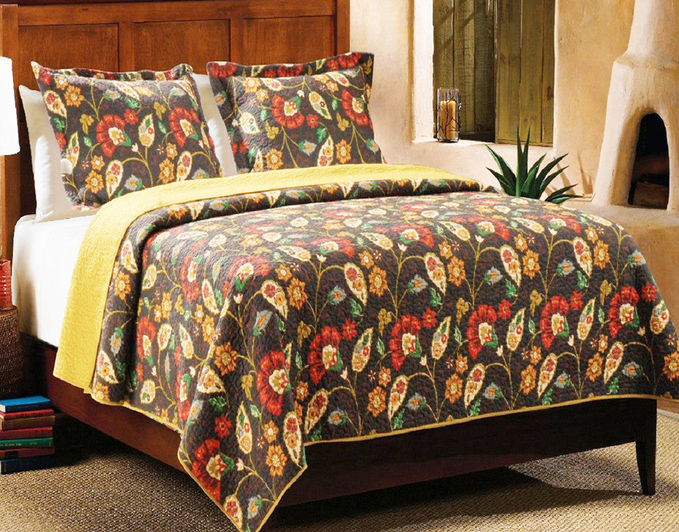 Marigold Garden Reversible Patchwork Quilt, Multicolor, King