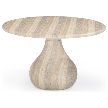 Smooch Indoor/Outdoor Dining Table, Travertine, 47"