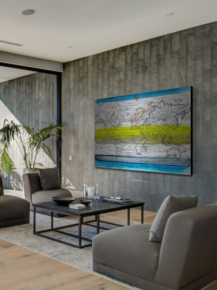 "Global Greeners" Print on Brushed Aluminum, 45"x30"