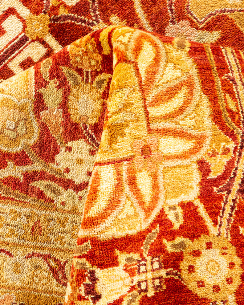 Eclectic, One-of-a-Kind Hand-Knotted Area Rug Orange, 8' 0" x 10' 9"