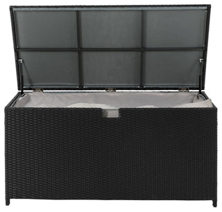 Outdoor Wicker Storage Box, Black