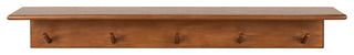 Alta Floating Wood Shelf with 5 Posts, Walnut Brown, 36x5x5