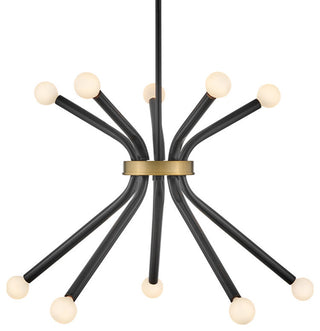 Lark 83855 Axton 10 Light 28"W Sputnik Chandelier - Black