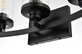 3 Light Black And Clear Bath Sconce