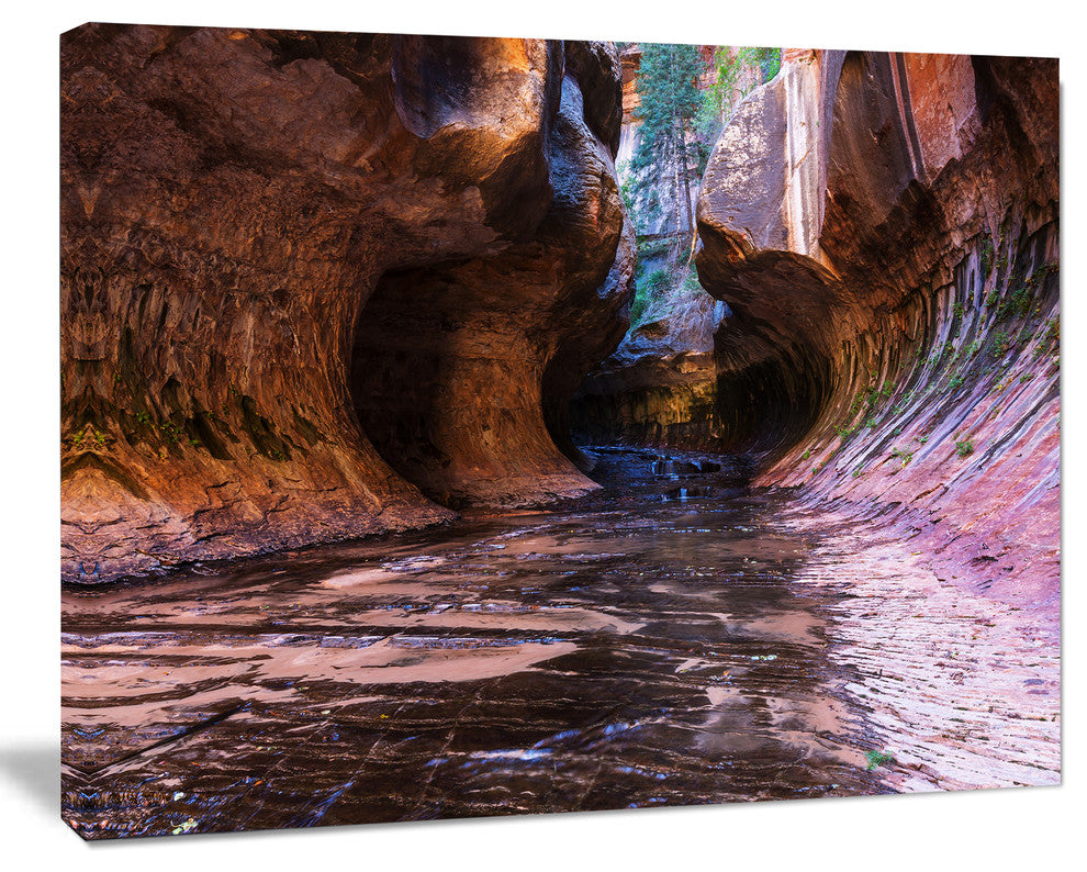 Cave in Zion National Park Utah, Landscape Canvas Art Print, 20"x12"