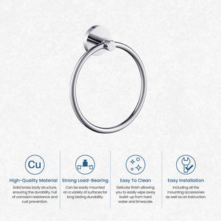 Circular Bathroom Towel Ring, Chrome