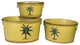 Huron Metal 3-Piece Pot Planter Set, Mustard