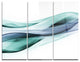 "Fractal Lines Gray Blue" Digital Metal Wall Art, 3 Panels, 36"x28"
