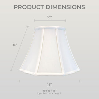 Royal Designs Flare Bottom Outside Corner Scalloped Basic Lamp Shade, Beige, Whi