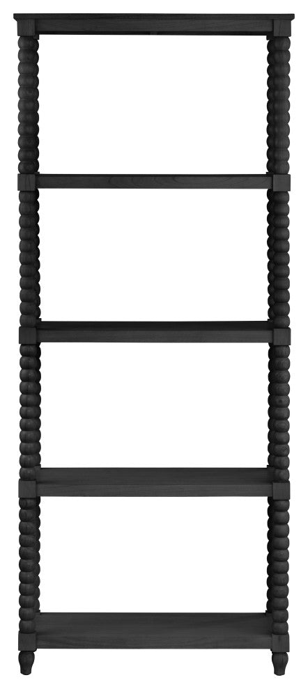 Mindi Wood Four Shelf Black Etagere