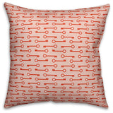 Red Keys Pattern Throw Pillow, 16"x16"
