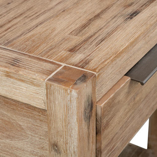 vidaXL Nightstand Bedside Cabinet Nightstand with Drawer Solid Wood Acacia