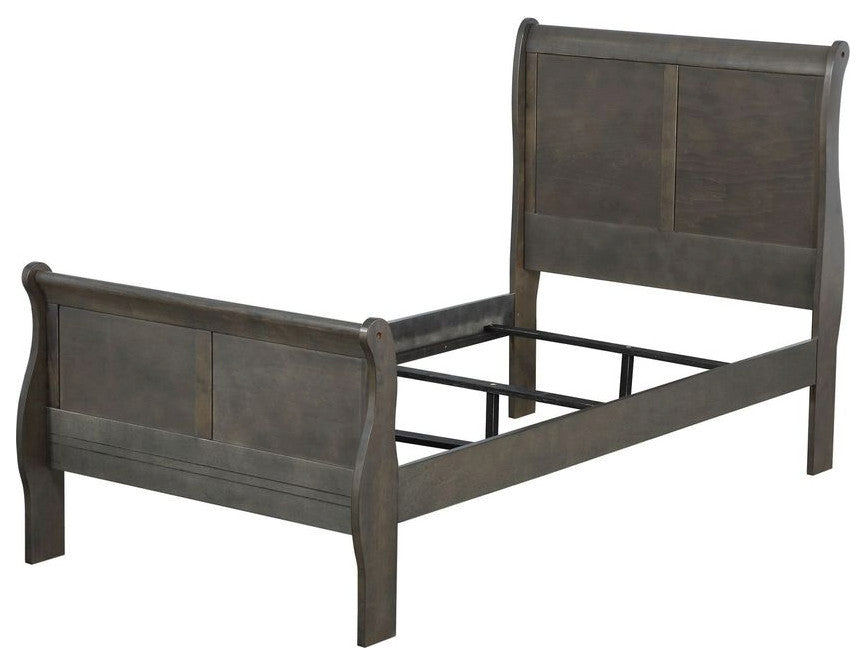 ACME Louis Philippe Twin Bed, Dark Gray