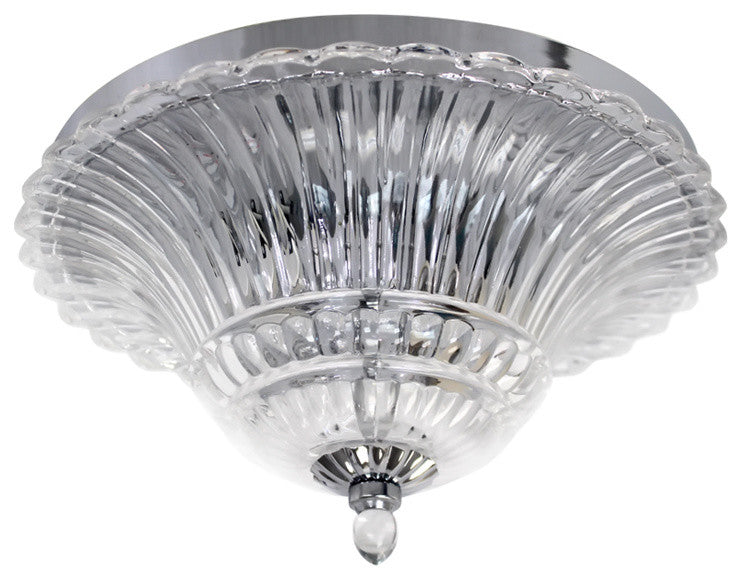 Elegant Designs 2-Light Glass Ceiling Light Glacier Petal Flushmount
