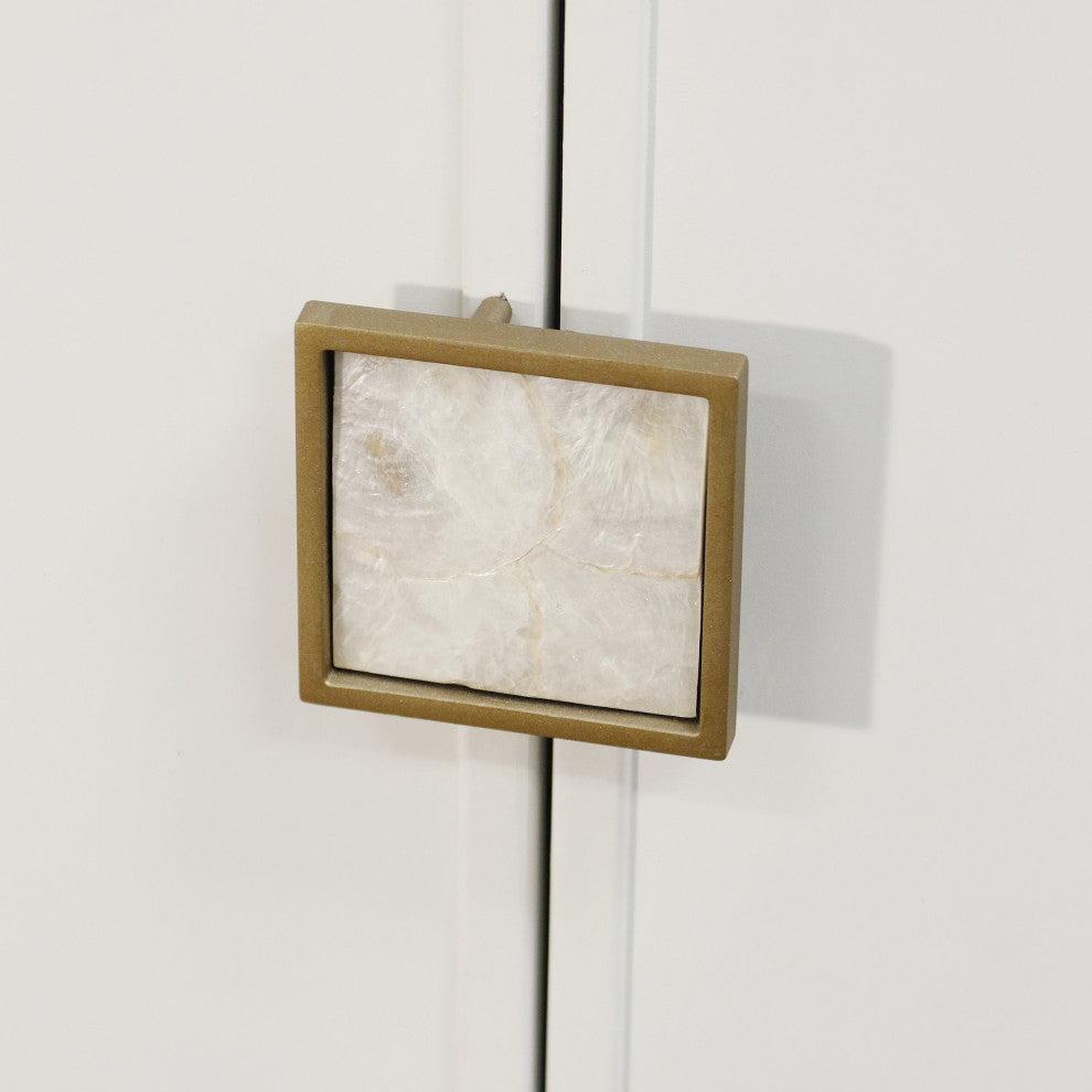 Lexi Two Door Cabinet With Shell Handles White Finish