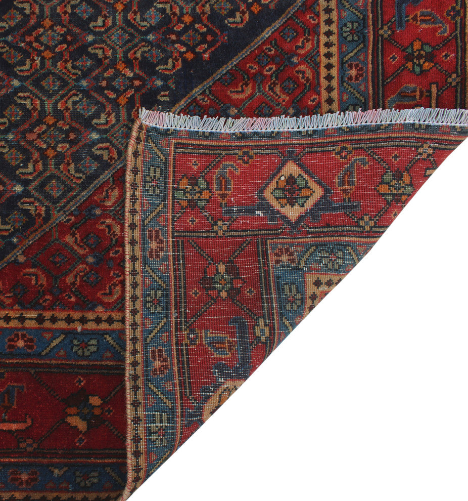 Vintage Distressed Phillis Blue Rug, 6'4x9'9