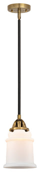 Canton Mini Pendant, Black Antique Brass, Matte White, Matte White