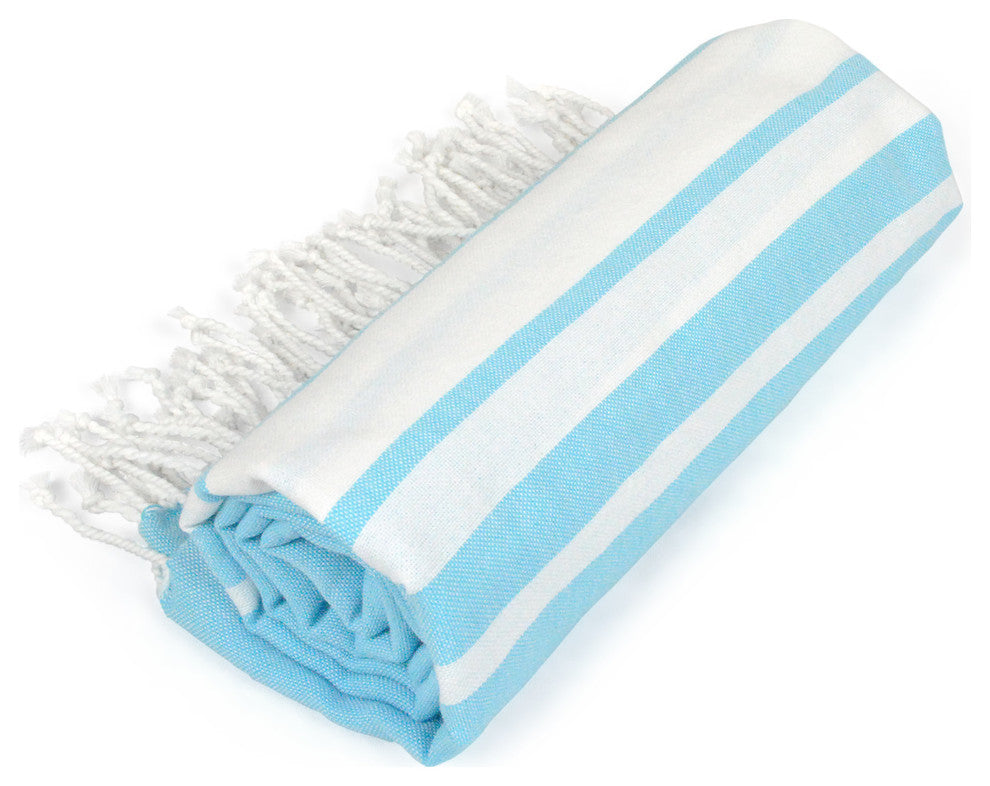 Aqua Variagated Stripe Fouta Towel