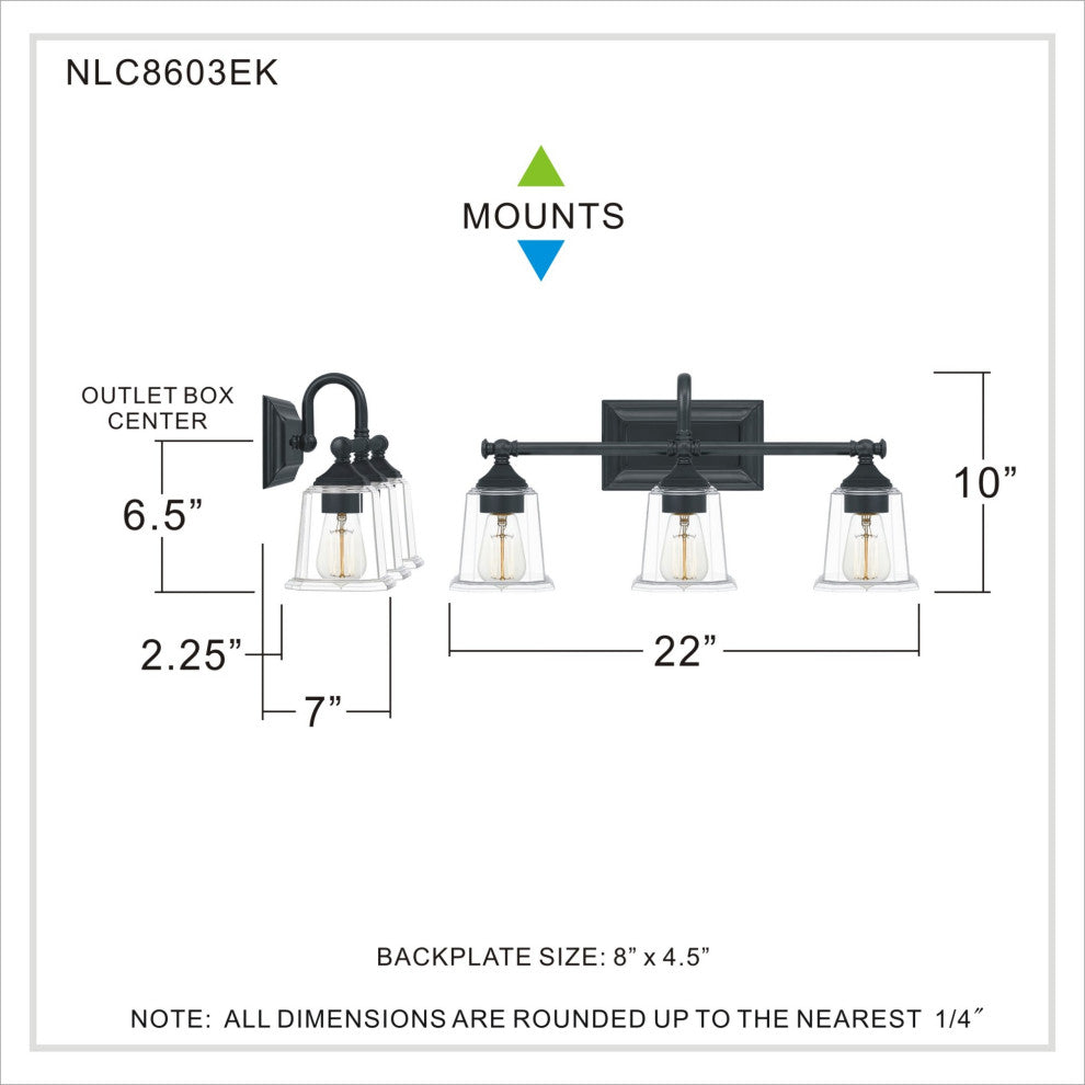 Quoizel NLC8603 Nicholas 3 Light 22"W Bathroom Vanity Light - Polished Chrome