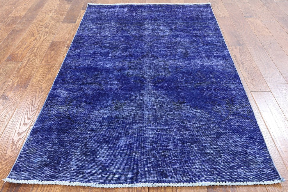 Oriental Blue Overdyed Rug 4'x6', W2589