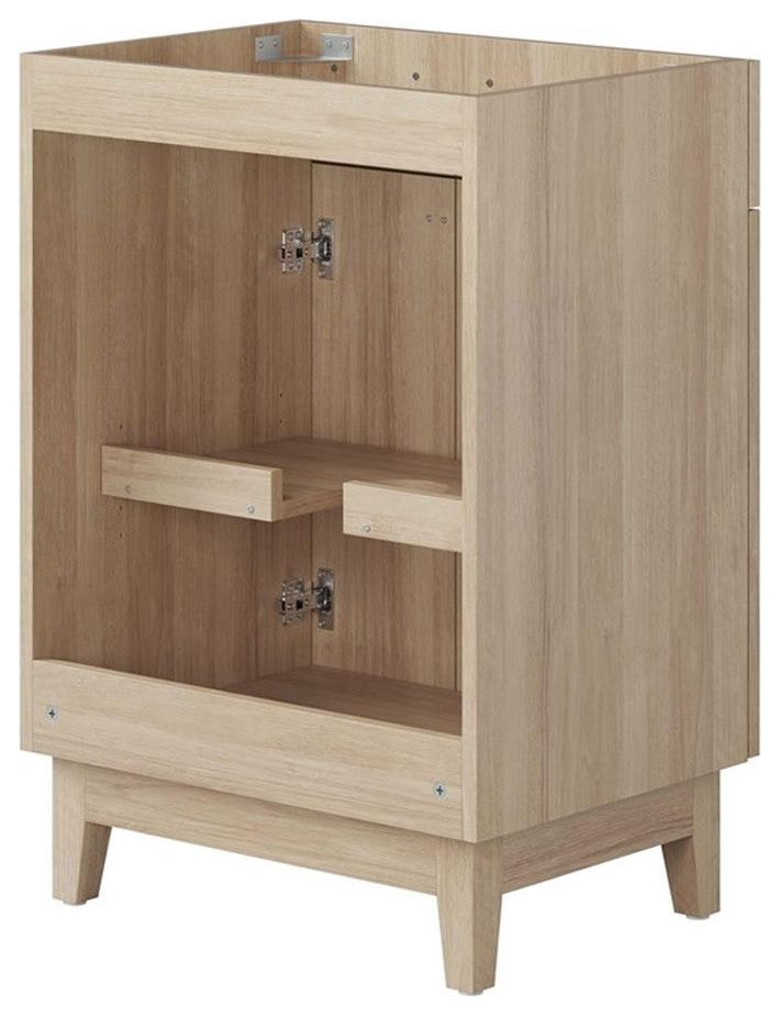 Modway Miles 24" Wood Bathroom Vanity Cabinet with Tapered Legs in Oak