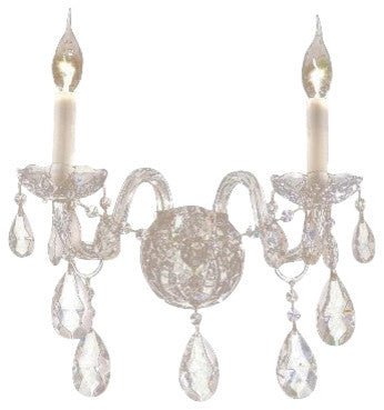 Elegant Alexandria Wall Sconce, Chrome Finish With Royal Cut Crystal