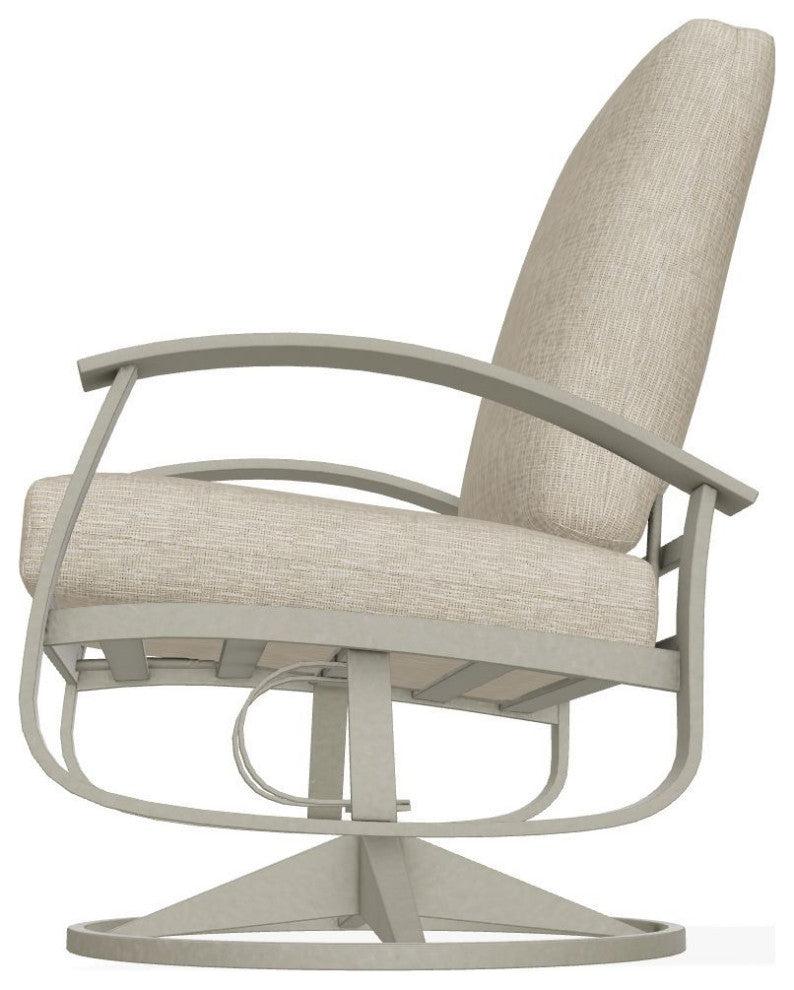 Belle Isle Cushion Outdoor Swivel Rocker, Grasscloth Dune/Storm