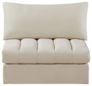 Jacob Velvet Upholstered Modular Armless Chair, Cream