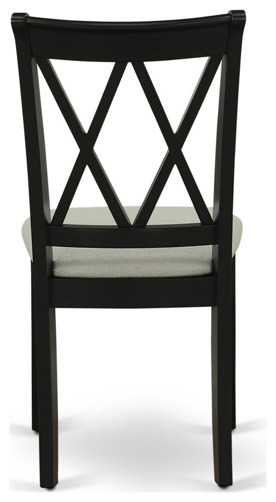 5Pc Dining Set, Round Table, Four Kitchen Chairs, Black Finish