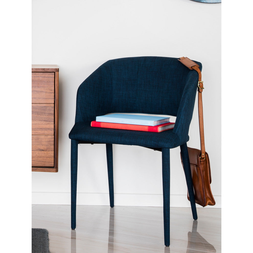 Retro William Dining Chair Navy Blue - Blue