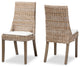 Etoile Modern Gray Rattan Dining Chairs, Set of 2